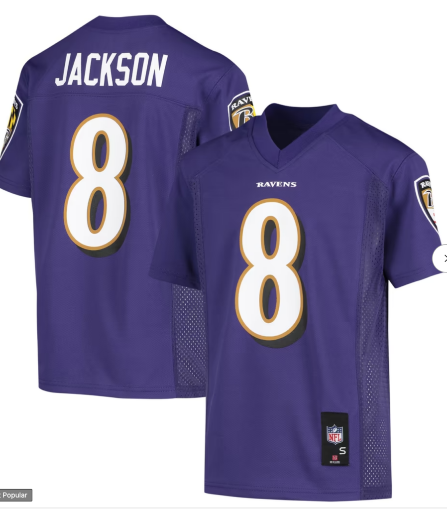 Men's Baltimore Ravens Lamar Jackson Nike Purple Team Game Jersey