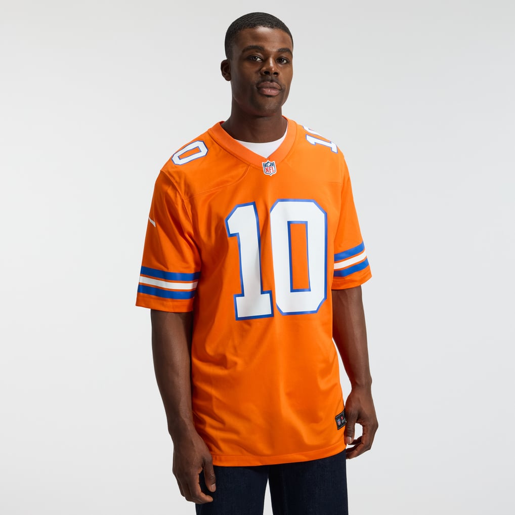 Bo Nix #10 Denver Broncos Orange 1977 Throwback Jersey — NFL Shop reference