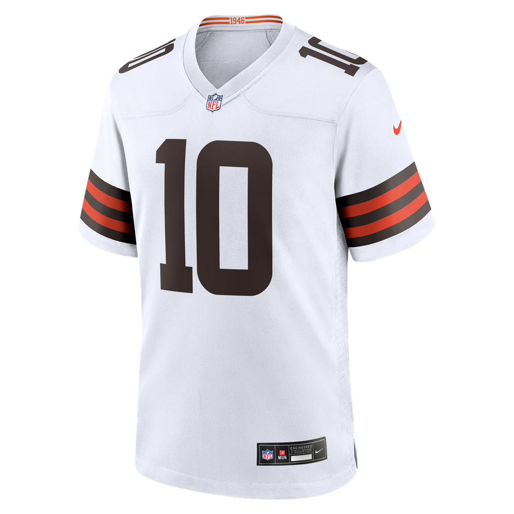 Quinshon Judkins #10 Cleveland Browns White Away Jersey — NFL Shop reference