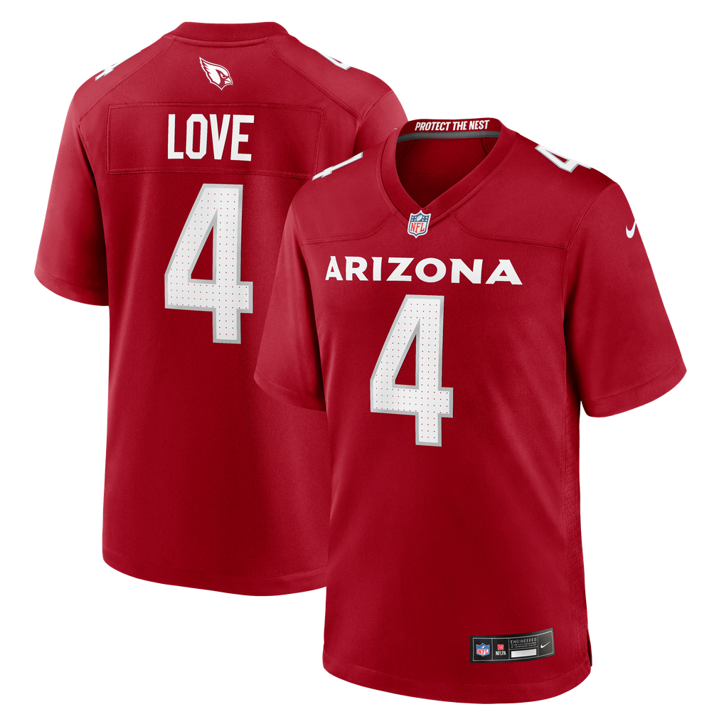 Jeremiyah Love #4 Arizona Cardinals Cardinal Home Jersey — front