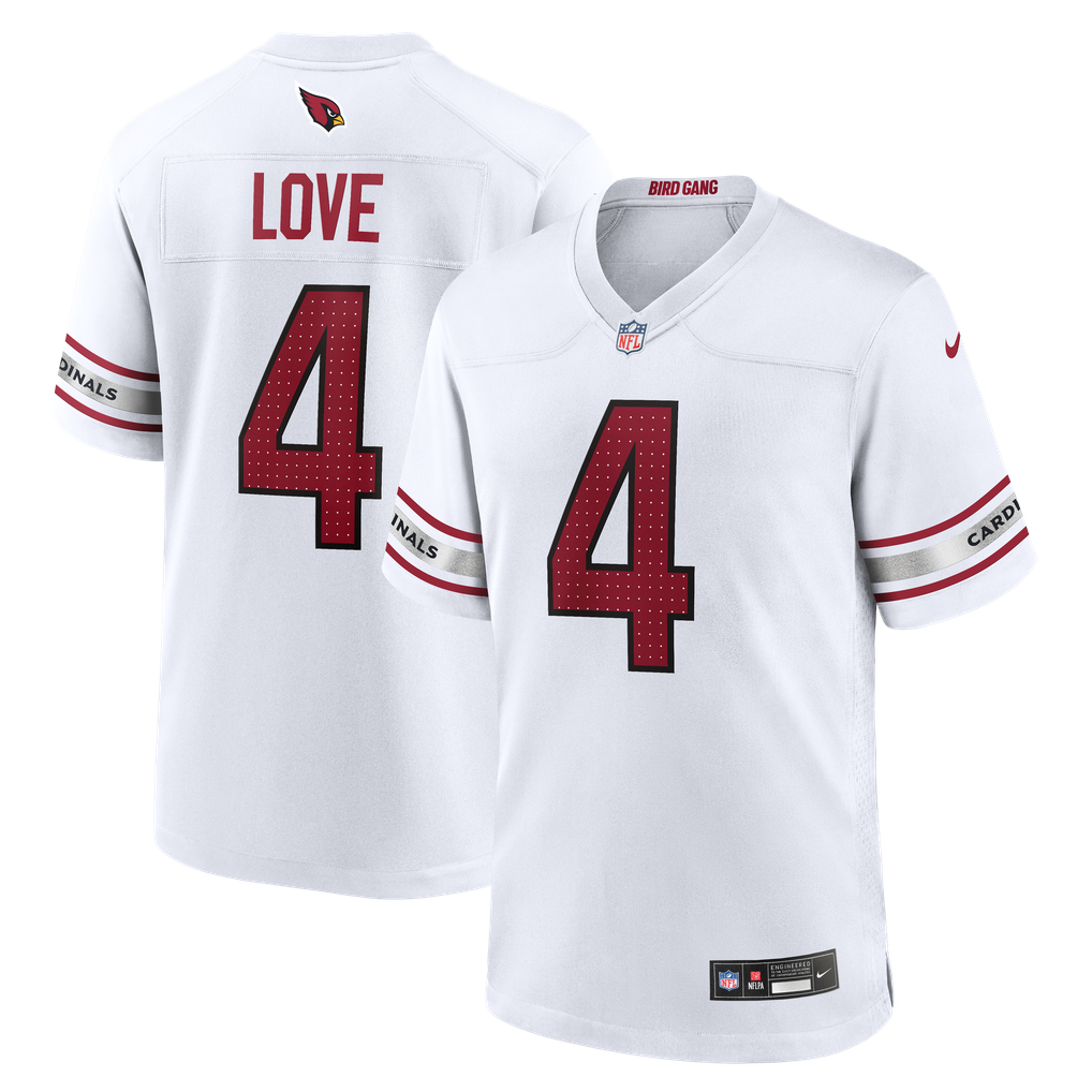 Jeremiyah Love #4 Arizona Cardinals White Away Jersey — front