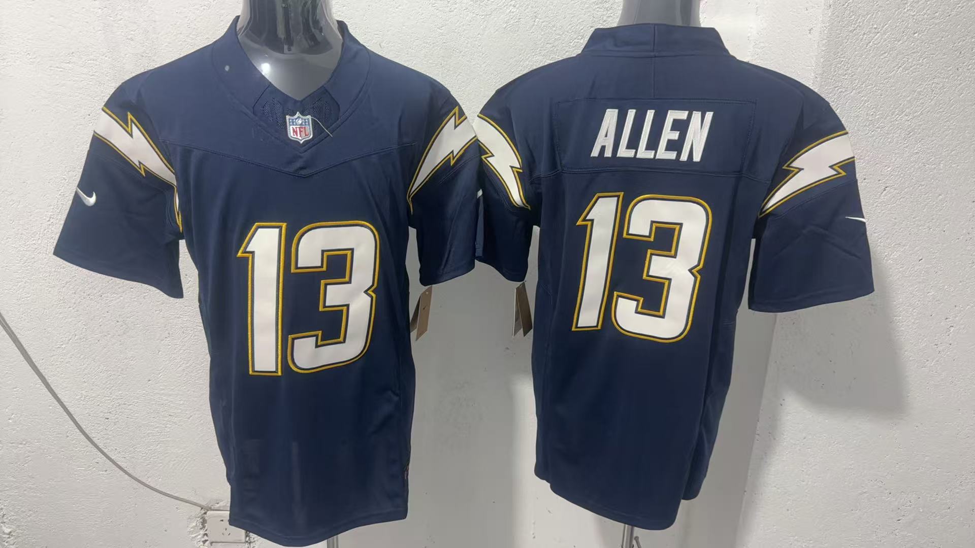 Keenan Allen #13 Los Angeles Chargers Navy Super Chargers Jersey — supplier front and back