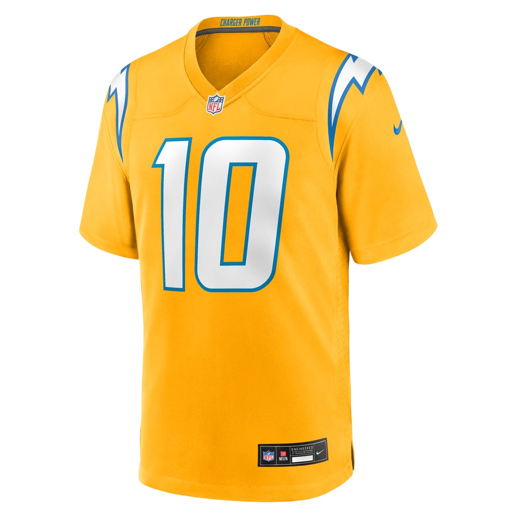 Justin Herbert #10 Los Angeles Chargers Gold Charger Power Jersey — NFL Shop reference