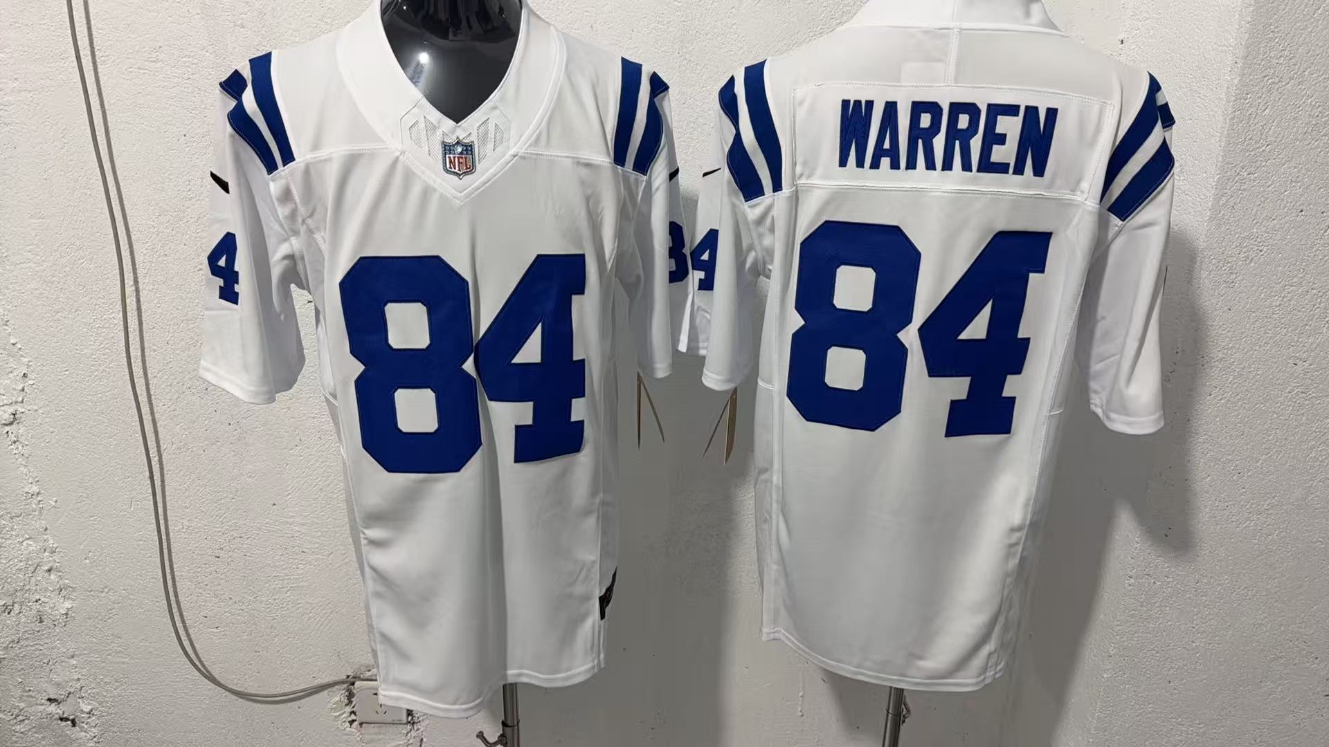 Tyler Warren #84 Indianapolis Colts White Away Jersey — supplier front and back