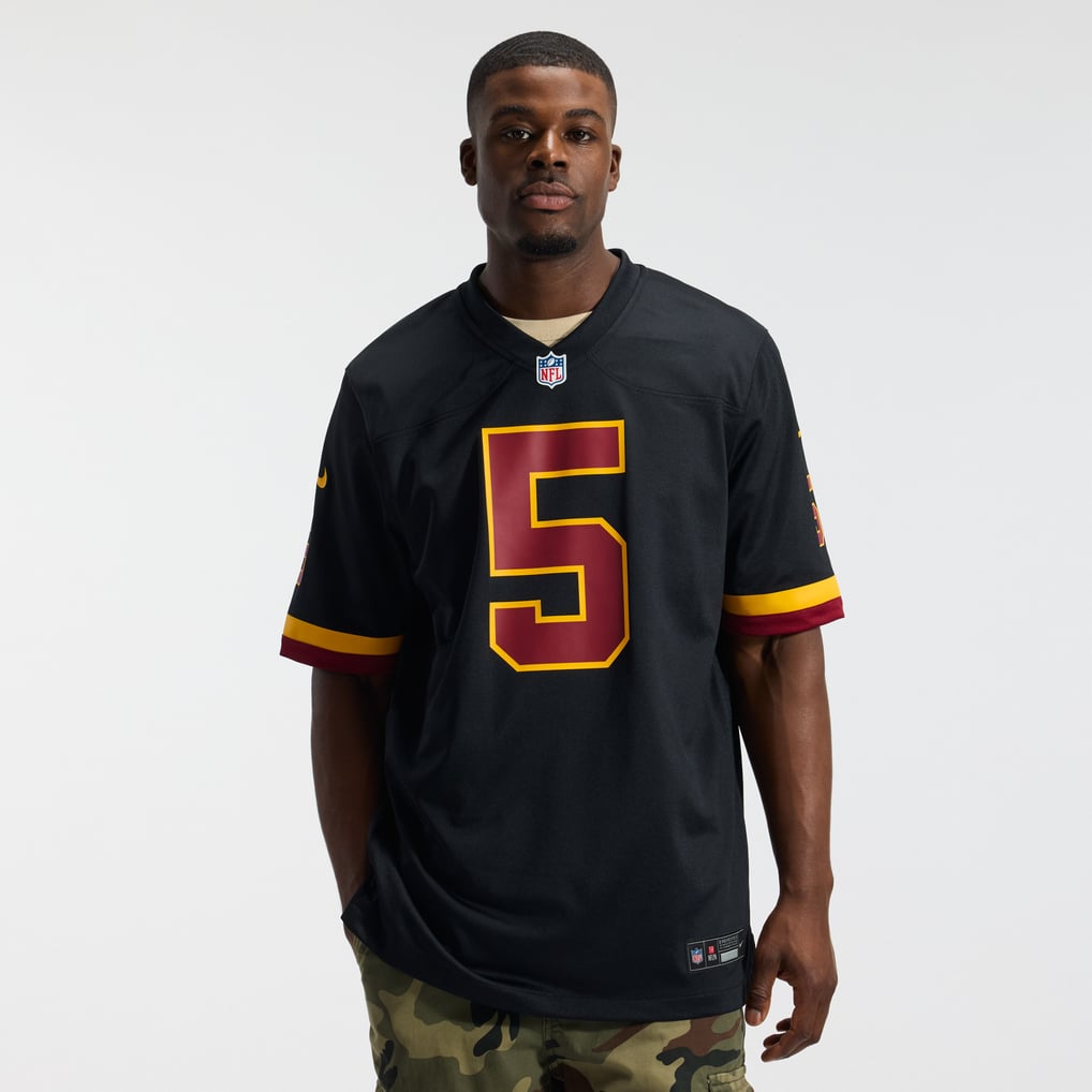 Jayden Daniels #5 Washington Commanders Black Hail Raiser Jersey — NFL Shop reference