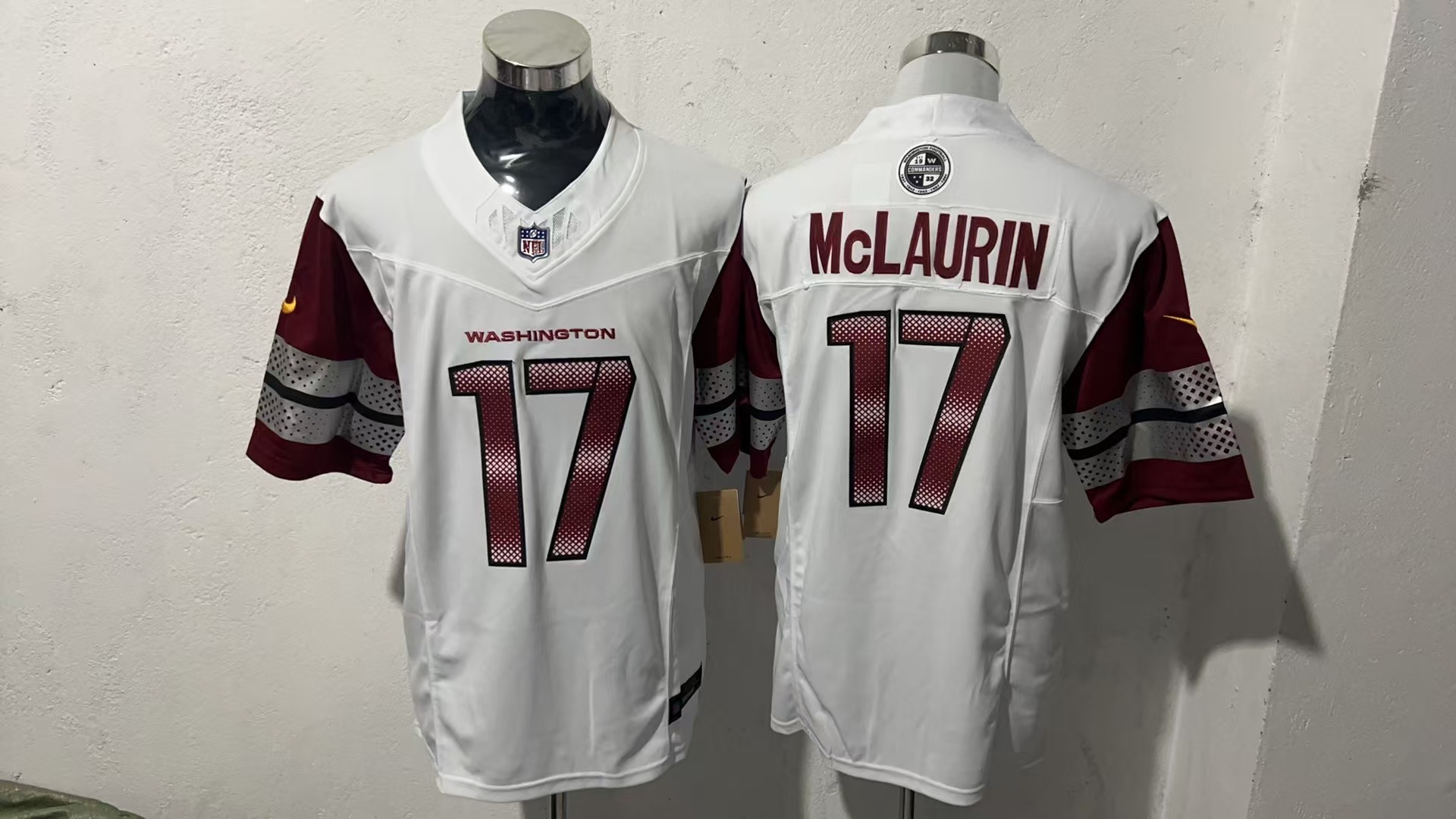 Terry McLaurin #17 Washington Commanders White Away Jersey — supplier front and back