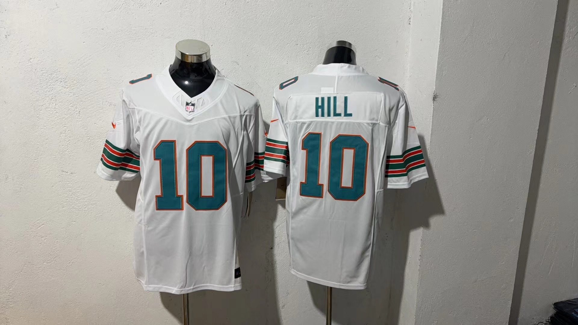 Tyreek Hill #10 Miami Dolphins White Alternate Jersey — supplier front and back