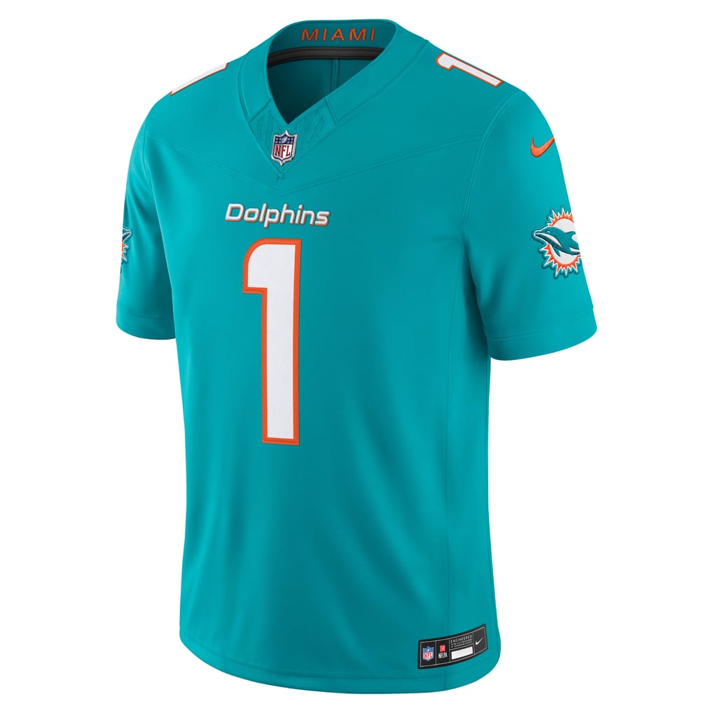 Tua Tagovailoa #1 Miami Dolphins Aqua Team Jersey — NFL Shop reference
