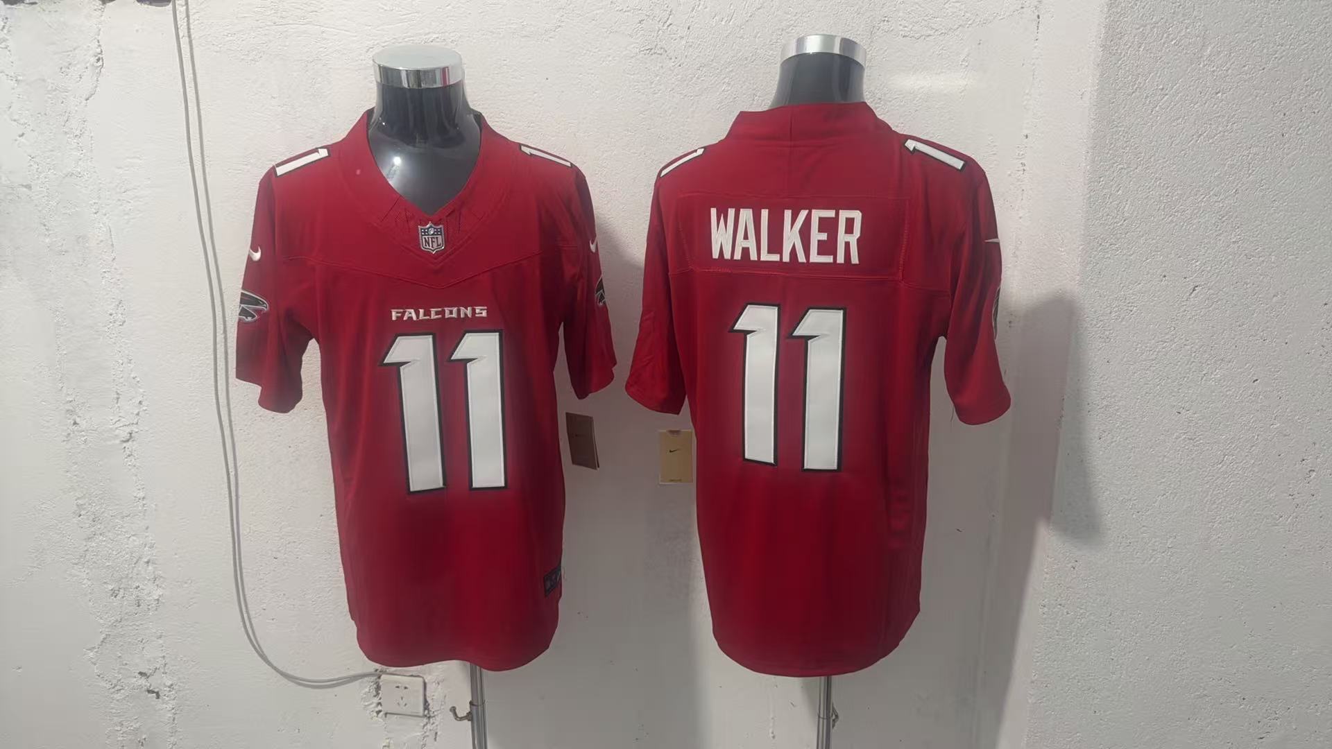 Jalon Walker #11 Atlanta Falcons Red Home Jersey — supplier front and back