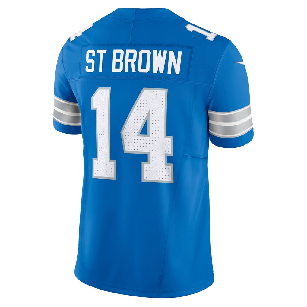 Amon-Ra St. Brown #14 Detroit Lions — Blue — back