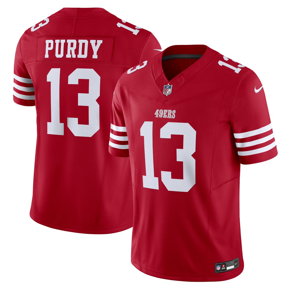 Brock Purdy #13 San Francisco 49ers — Red — front and back