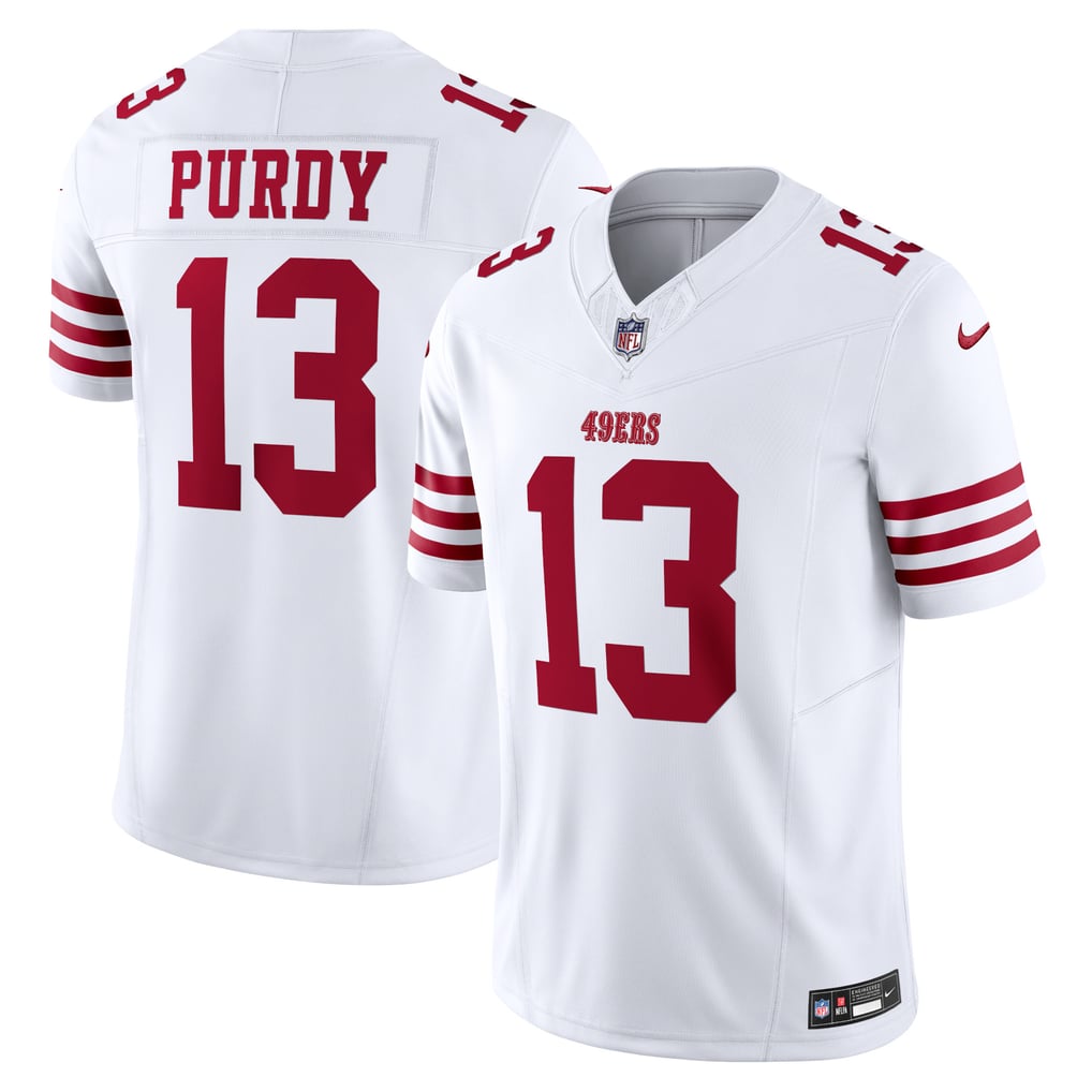 Brock Purdy #13 San Francisco 49ers — White — front and back
