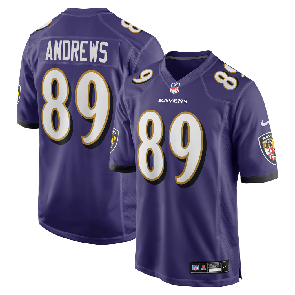 Mark Andrews #89 Baltimore Ravens Purple Home Jersey - front and back reference