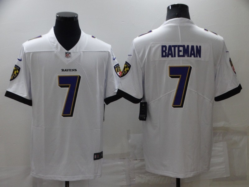 Rashod Bateman #7 Baltimore Ravens White Away Jersey - actual product photo 1