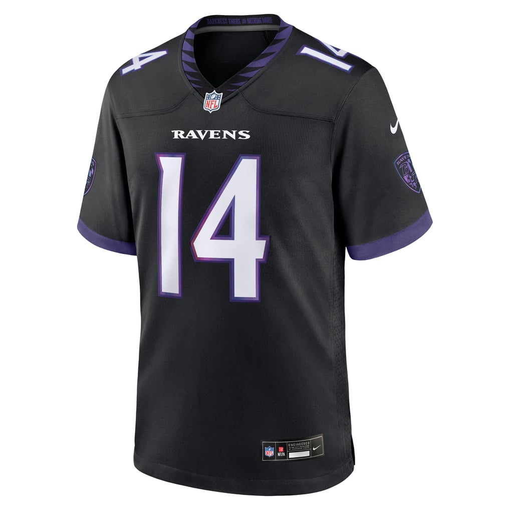 Kyle Hamilton #14 Baltimore Ravens Black Alternate Jersey - front reference