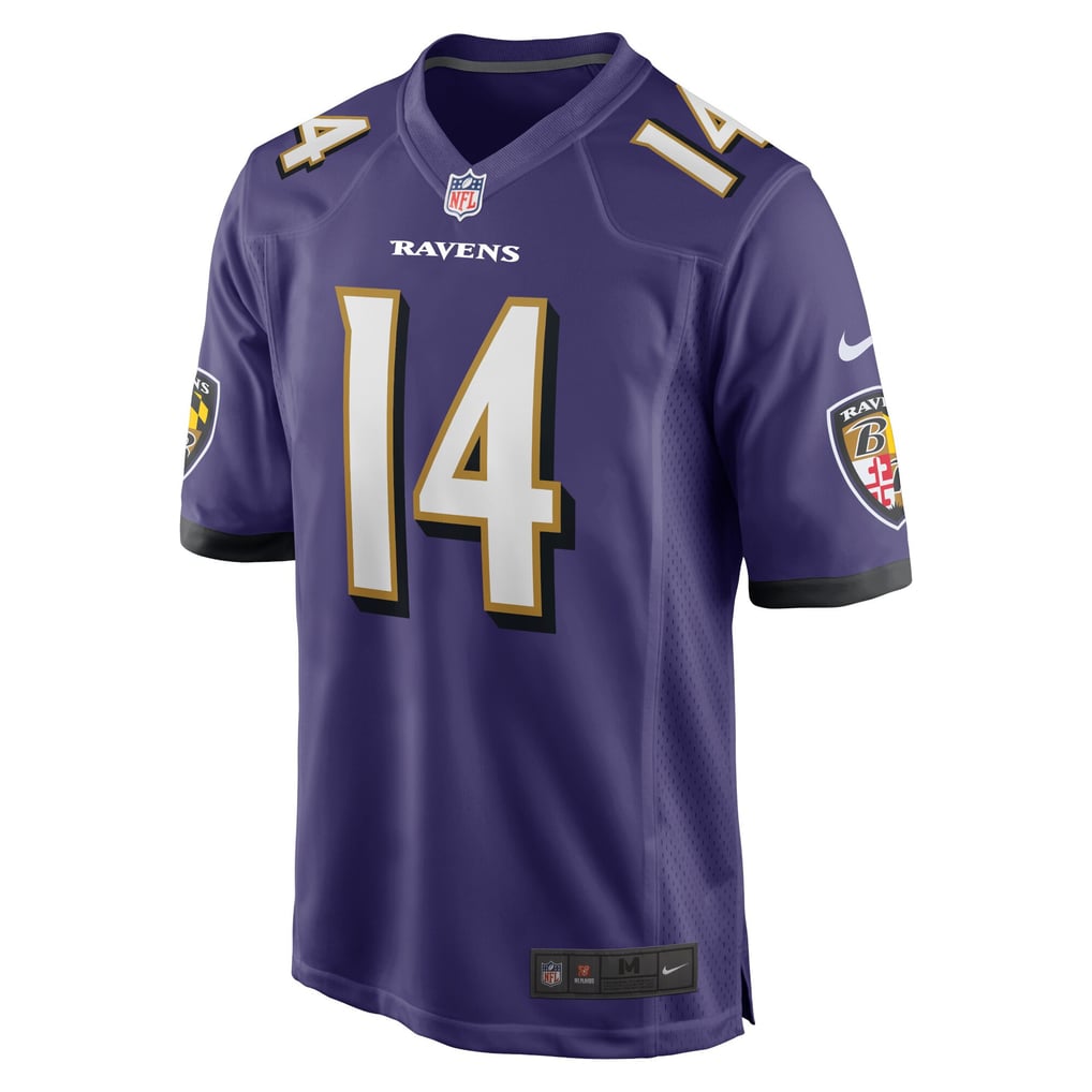 Kyle Hamilton #14 Baltimore Ravens Purple Home Jersey - front and back reference