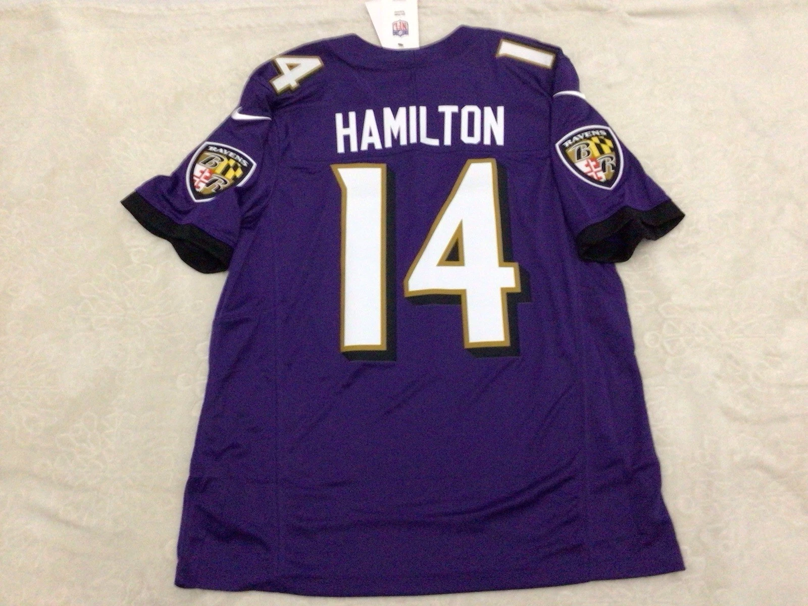 Kyle Hamilton #14 Baltimore Ravens Purple Home Jersey - actual product photo 2
