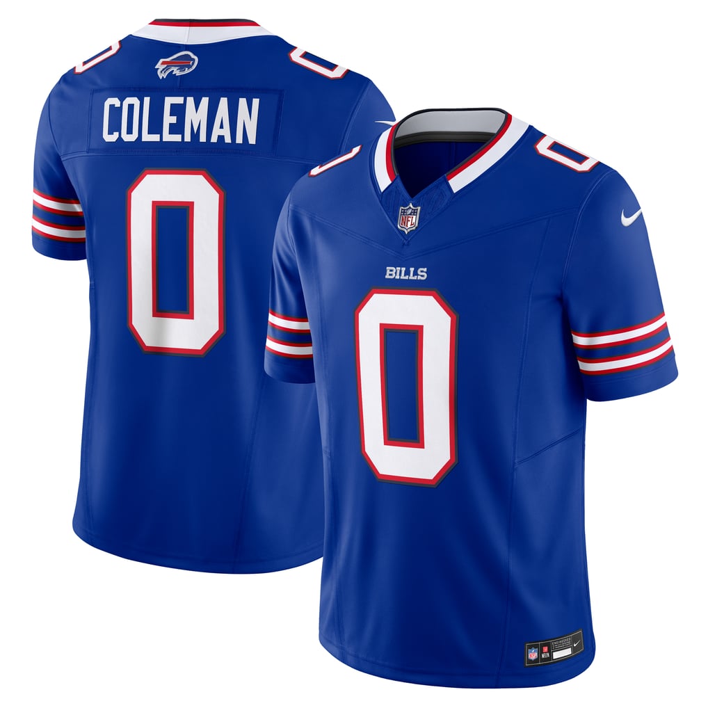 Keon Coleman #0 Buffalo Bills Royal Home Jersey - front and back