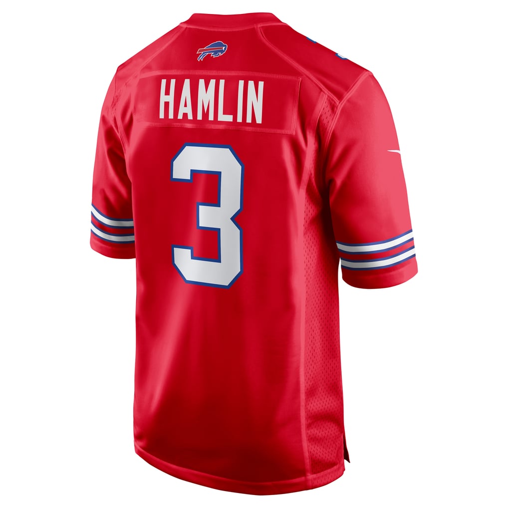 Damar Hamlin #3 Buffalo Bills Red Alternate Jersey - back reference