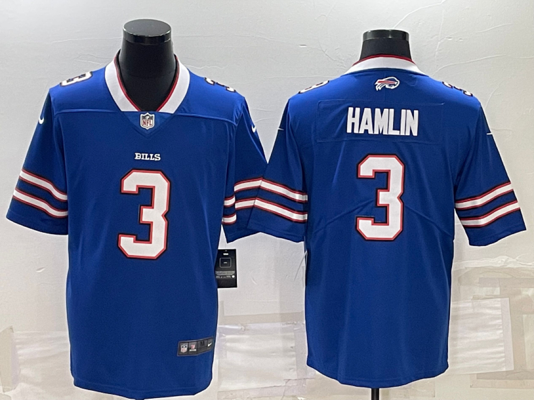 Damar Hamlin #3 Buffalo Bills Royal Home Jersey - actual supplier photo