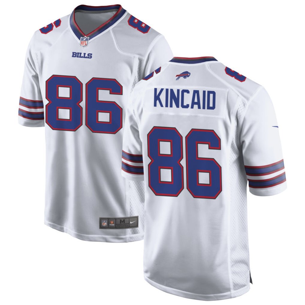 Dalton Kincaid #86 Buffalo Bills White Away Jersey - front and back reference