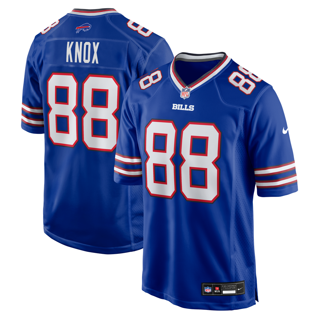 Dawson Knox #88 Buffalo Bills Royal Home Jersey - front and back reference