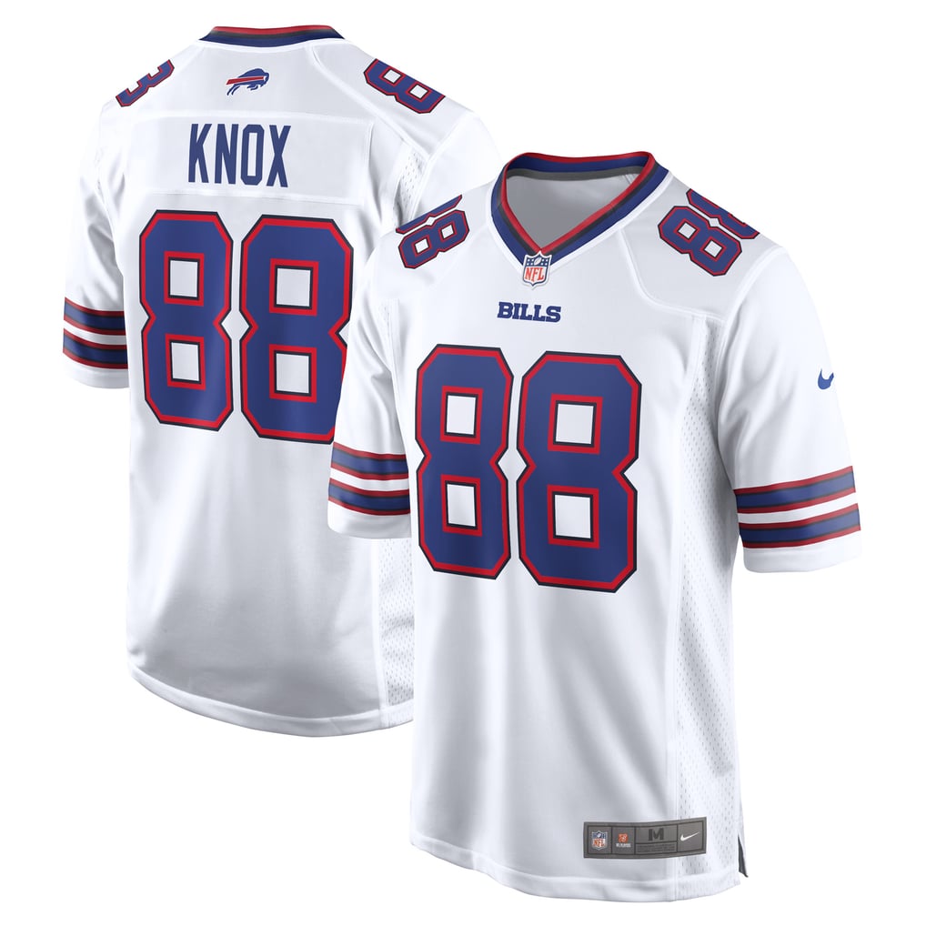 Dawson Knox #88 Buffalo Bills White Away Jersey - front and back reference