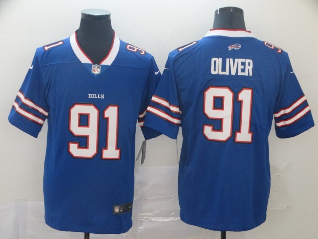 Ed Oliver #91 Buffalo Bills Royal Home Jersey - actual supplier photo