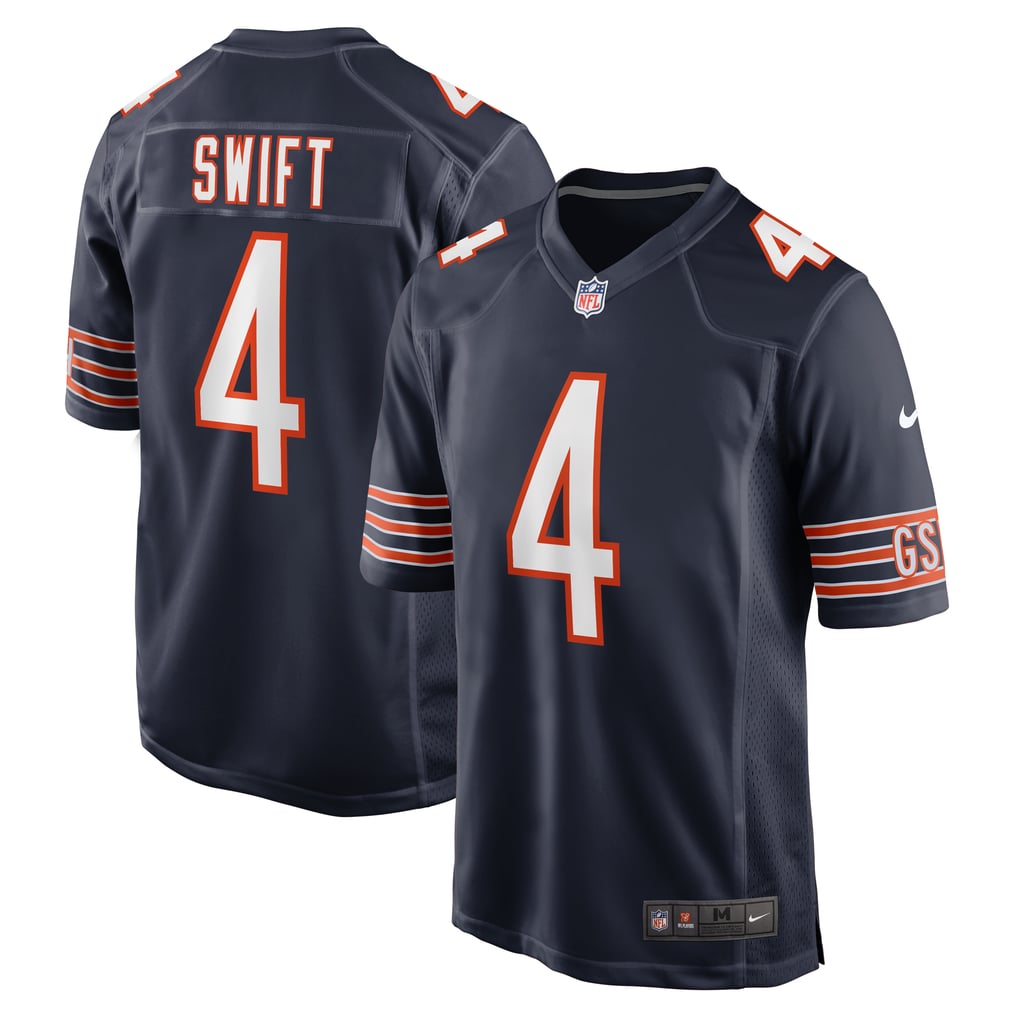 D'Andre Swift #4 Chicago Bears Navy Home Jersey - front reference