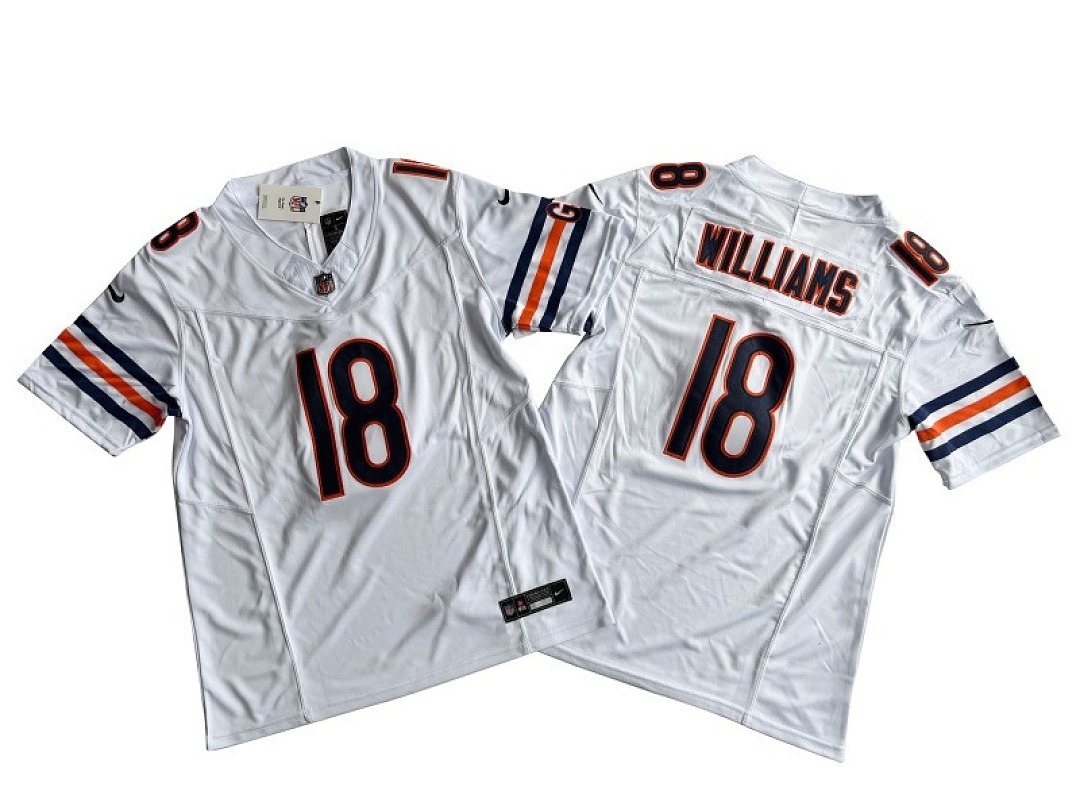 Caleb Williams #18 Chicago Bears White Away Jersey - actual product photo 1