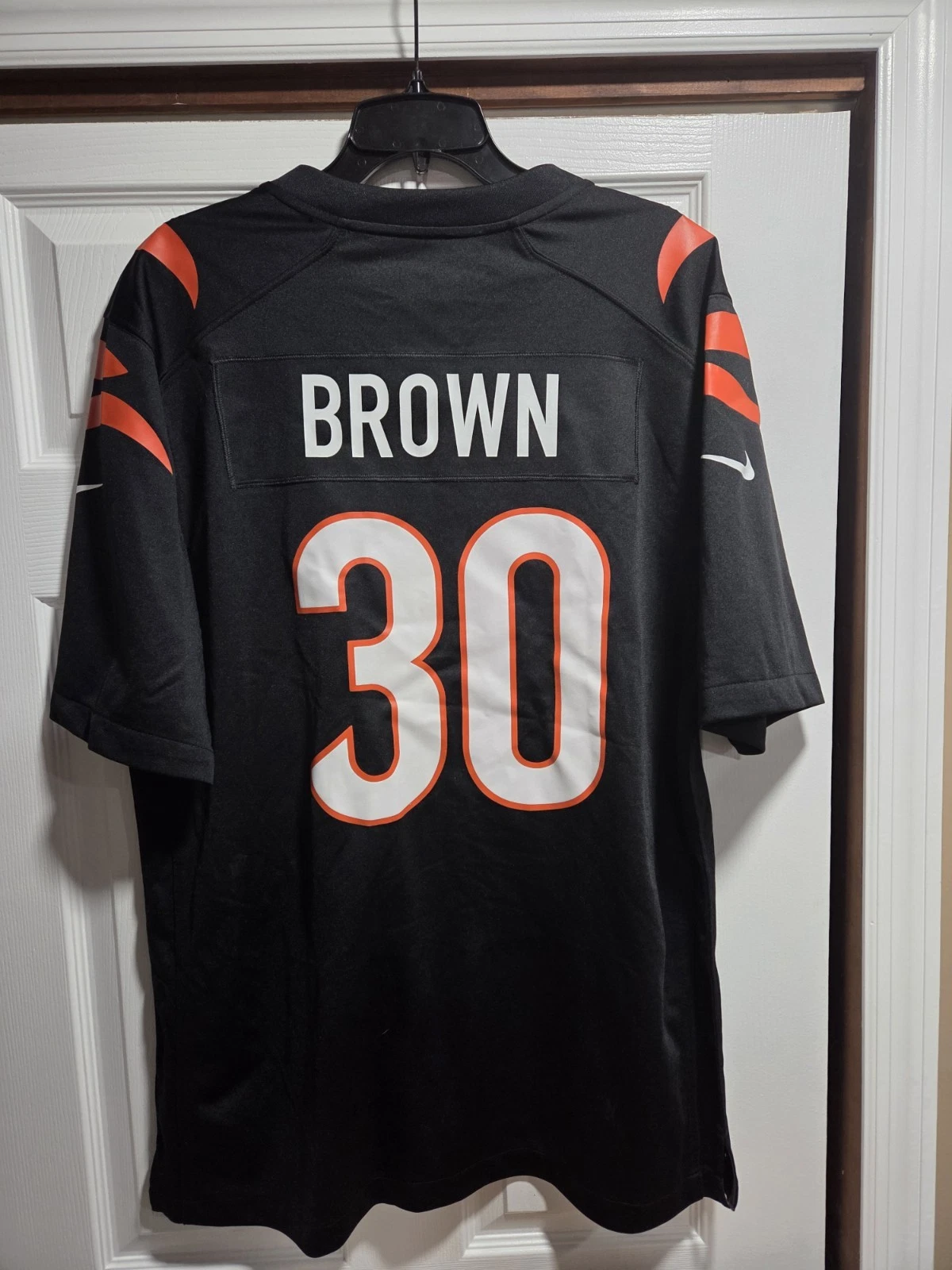 Chase Brown #30 Cincinnati Bengals Black Home Jersey - actual product photo 2