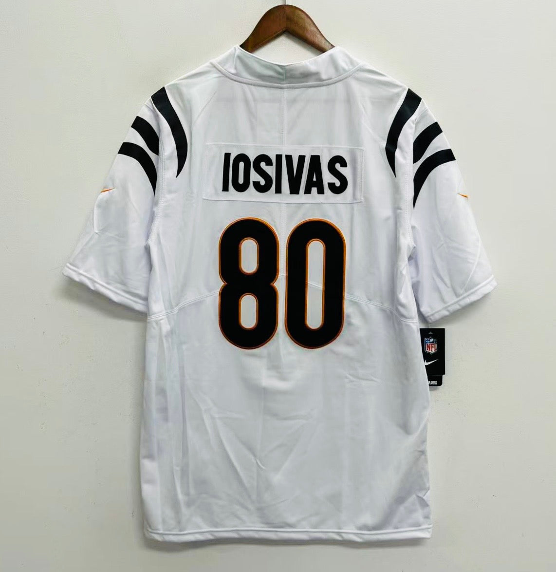 Andrei Iosivas #80 Cincinnati Bengals White Away Jersey - actual product photo 1