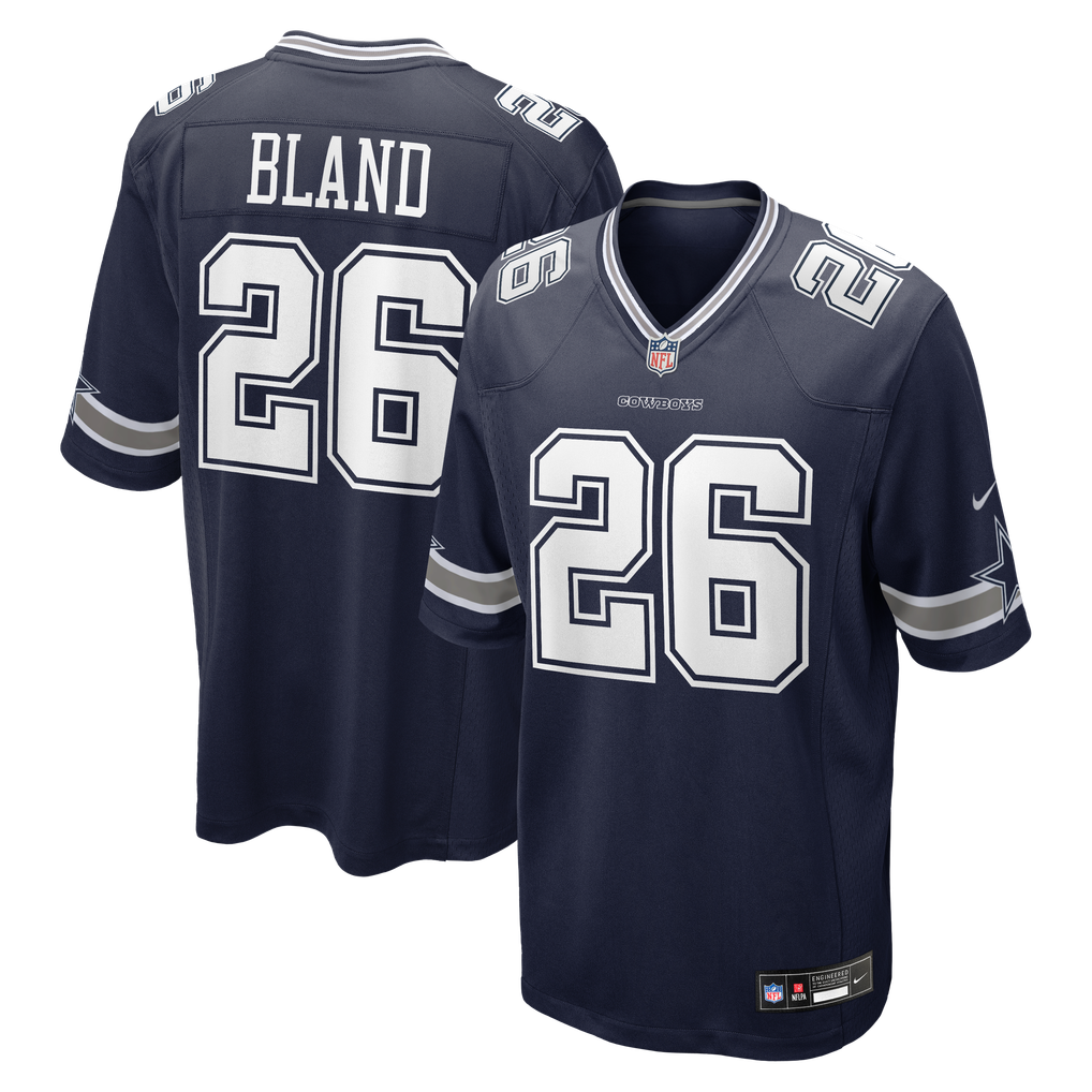 DaRon Bland #26 Dallas Cowboys Navy Jersey - front and back reference