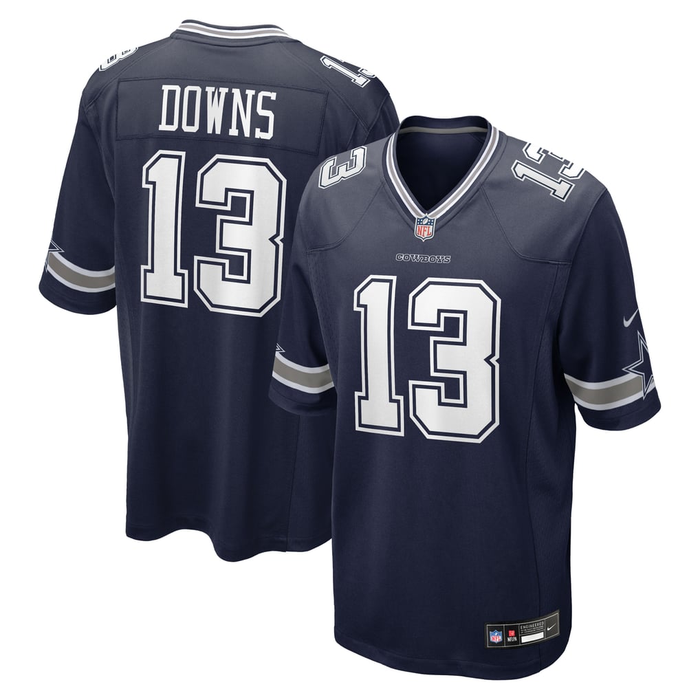 Caleb Downs #13 Dallas Cowboys Navy Jersey - front and back reference