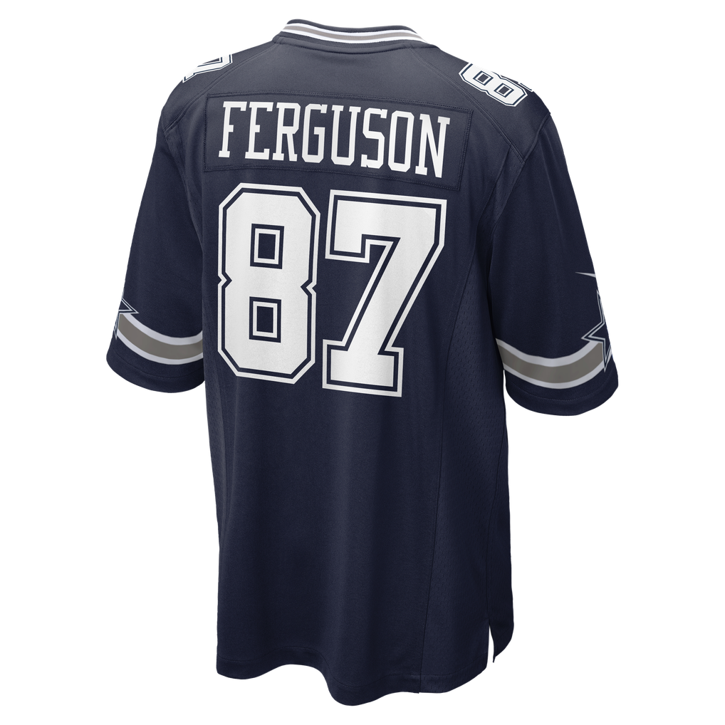 Jake Ferguson #87 Dallas Cowboys Navy Home Jersey - back reference