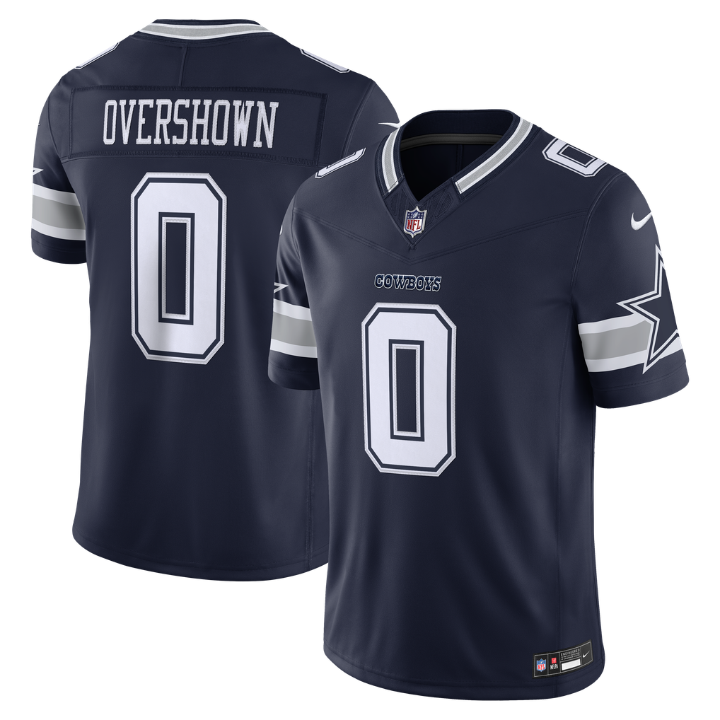 DeMarvion Overshown #0 Dallas Cowboys Navy Alternate Jersey - front and back reference