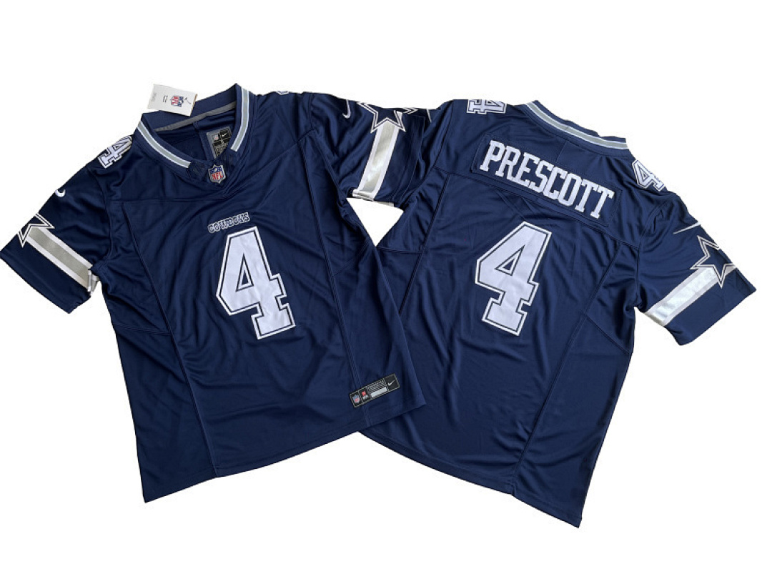 Dak Prescott #4 Dallas Cowboys Navy Jersey - actual supplier photo