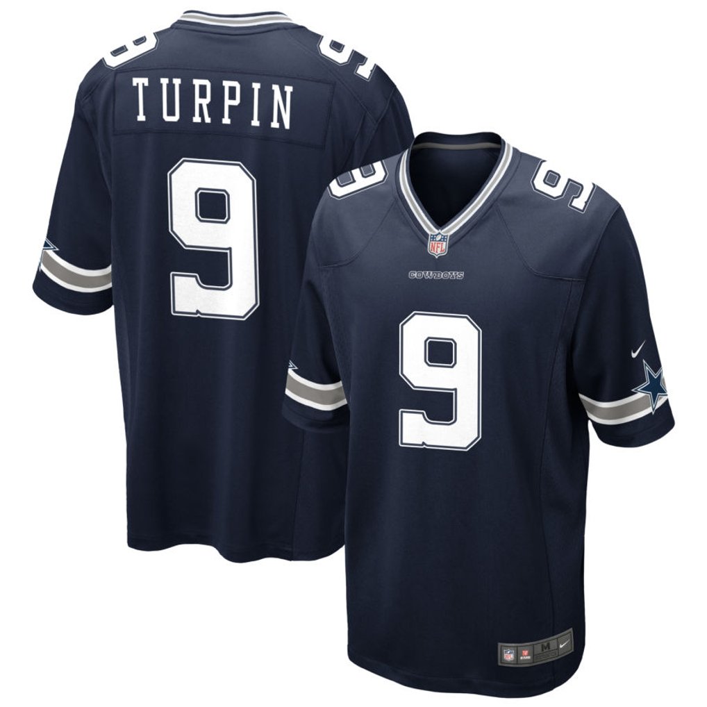 KaVontae Turpin #9 Dallas Cowboys Navy Away Jersey - front and back reference