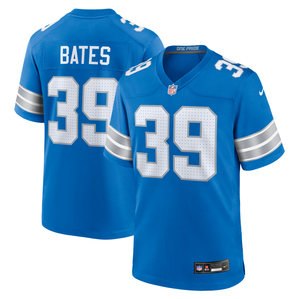 Jake Bates #39 Detroit Lions Blue Home Jersey - front and back reference