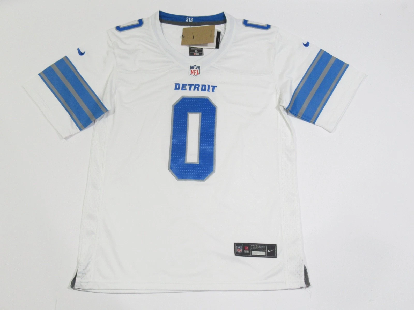 Jahmyr Gibbs #0 Detroit Lions White Away Jersey - actual product photo 1