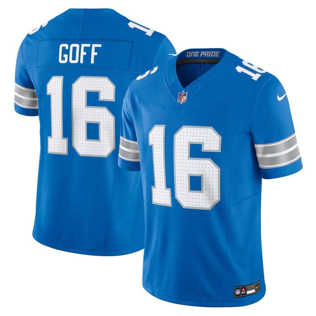 Jared Goff #16 Detroit Lions Blue jersey — product view 1