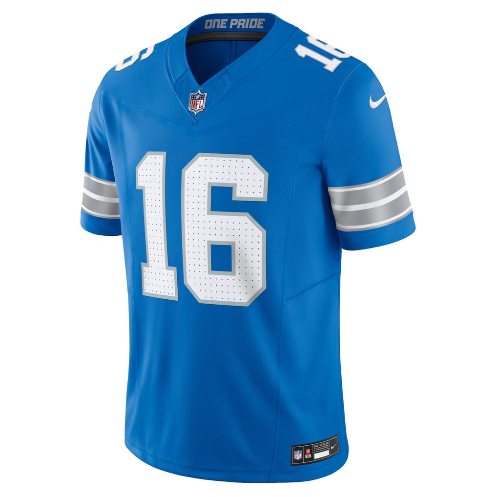Jared Goff #16 Detroit Lions Blue jersey — product view 2