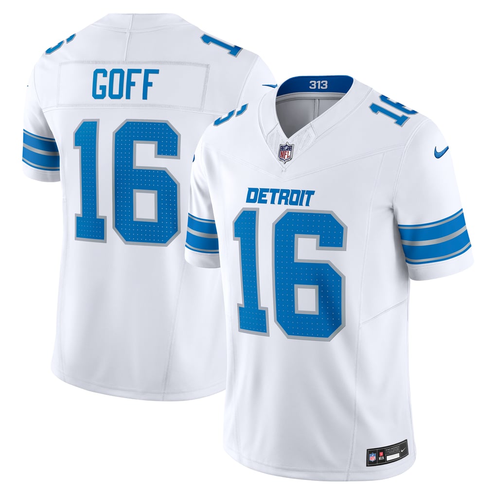 Jared Goff #16 Detroit Lions White jersey — product view 1