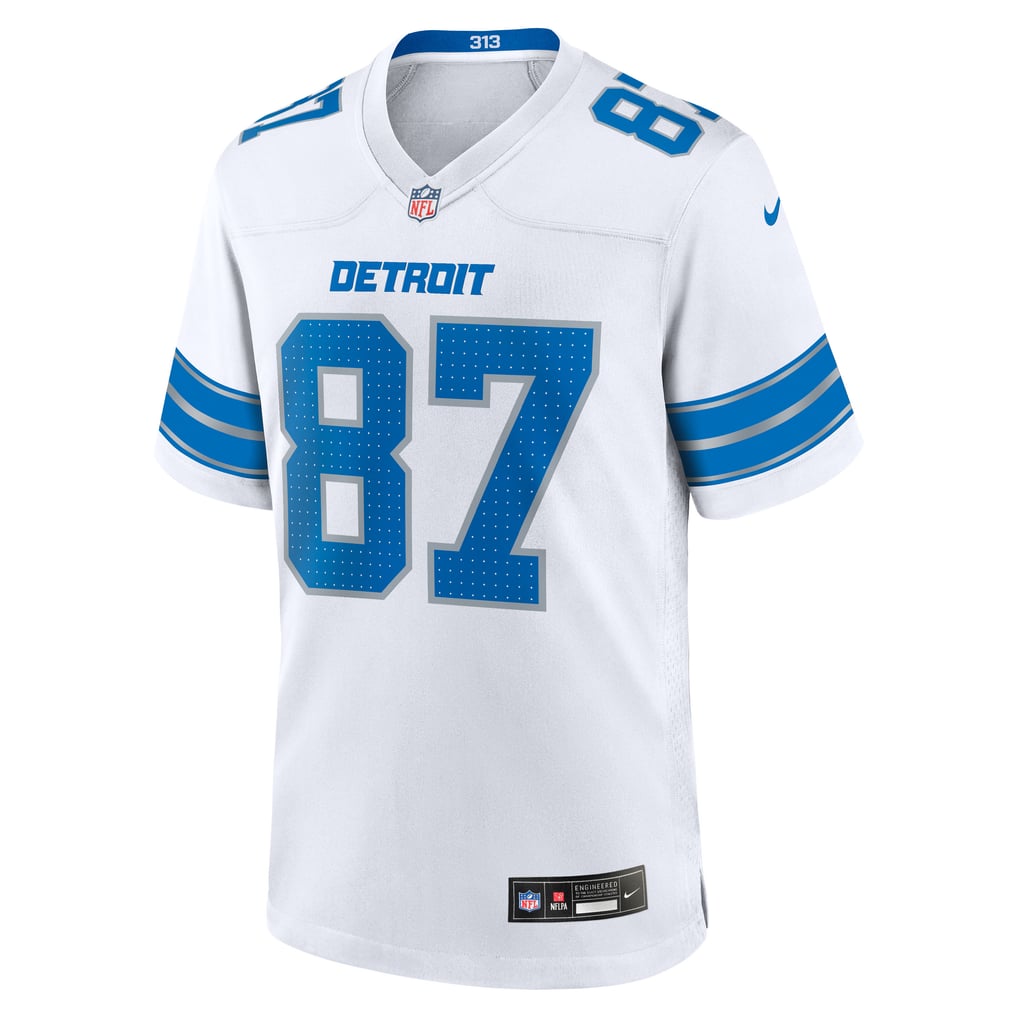 Sam LaPorta #87 Detroit Lions White Away Jersey - front reference