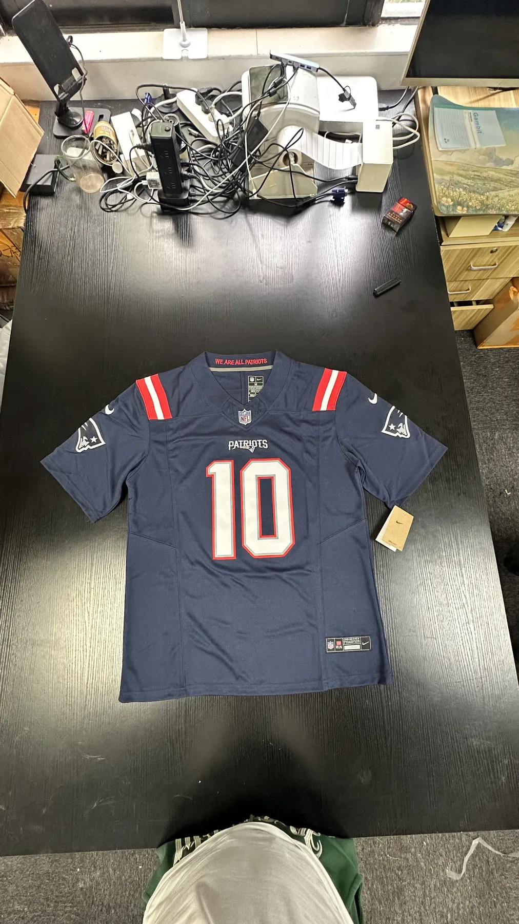 Drake Maye #10 New England Patriots Navy Home Jersey - Image 3