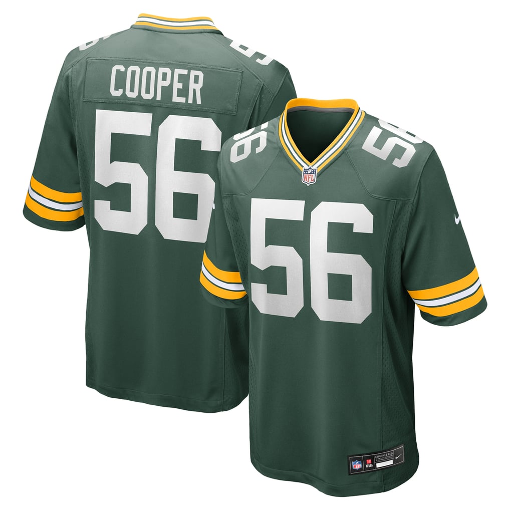 Edgerrin Cooper #56 Green Bay Packers Green Home Jersey - front and back reference