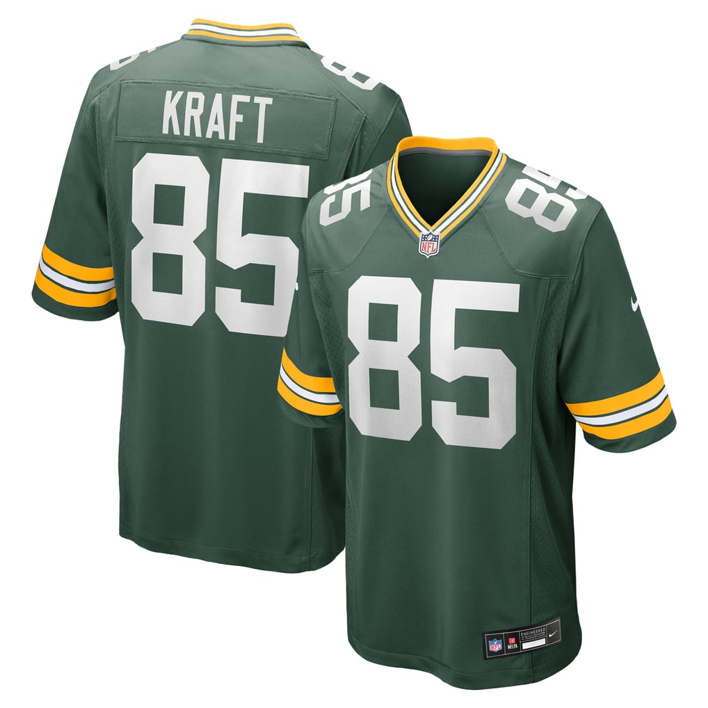 Tucker Kraft #85 Green Bay Packers Green Home Jersey - front and back reference
