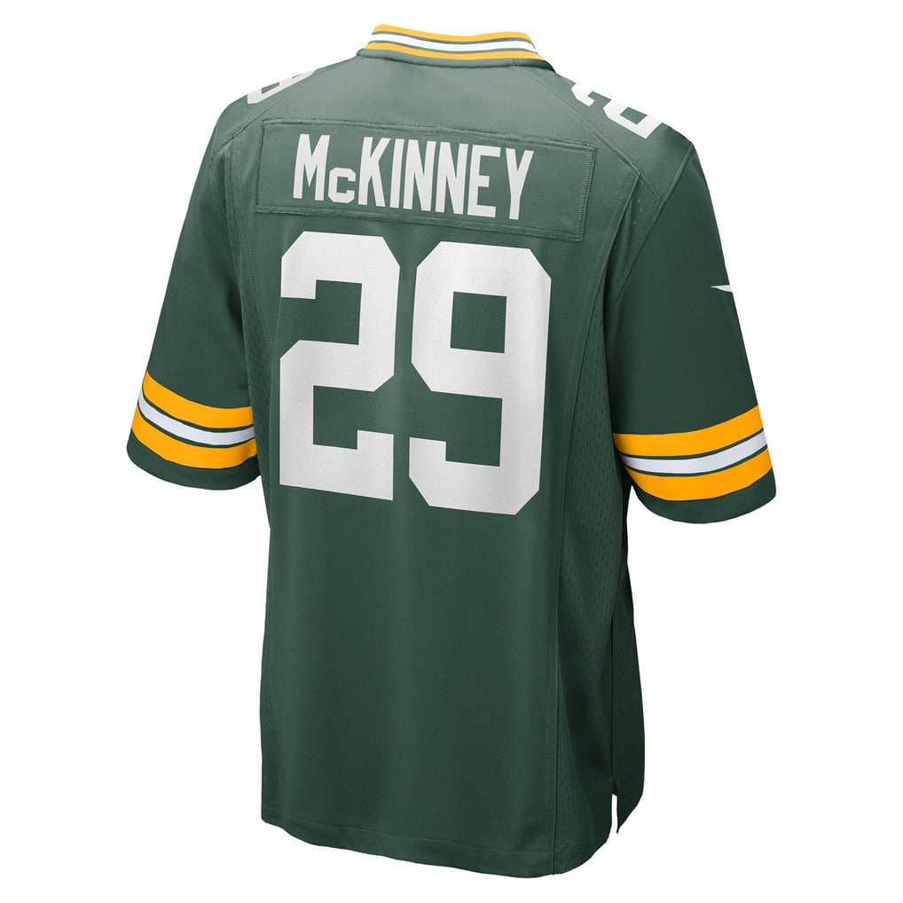 Xavier McKinney #29 Green Bay Packers Green Home Jersey - back reference