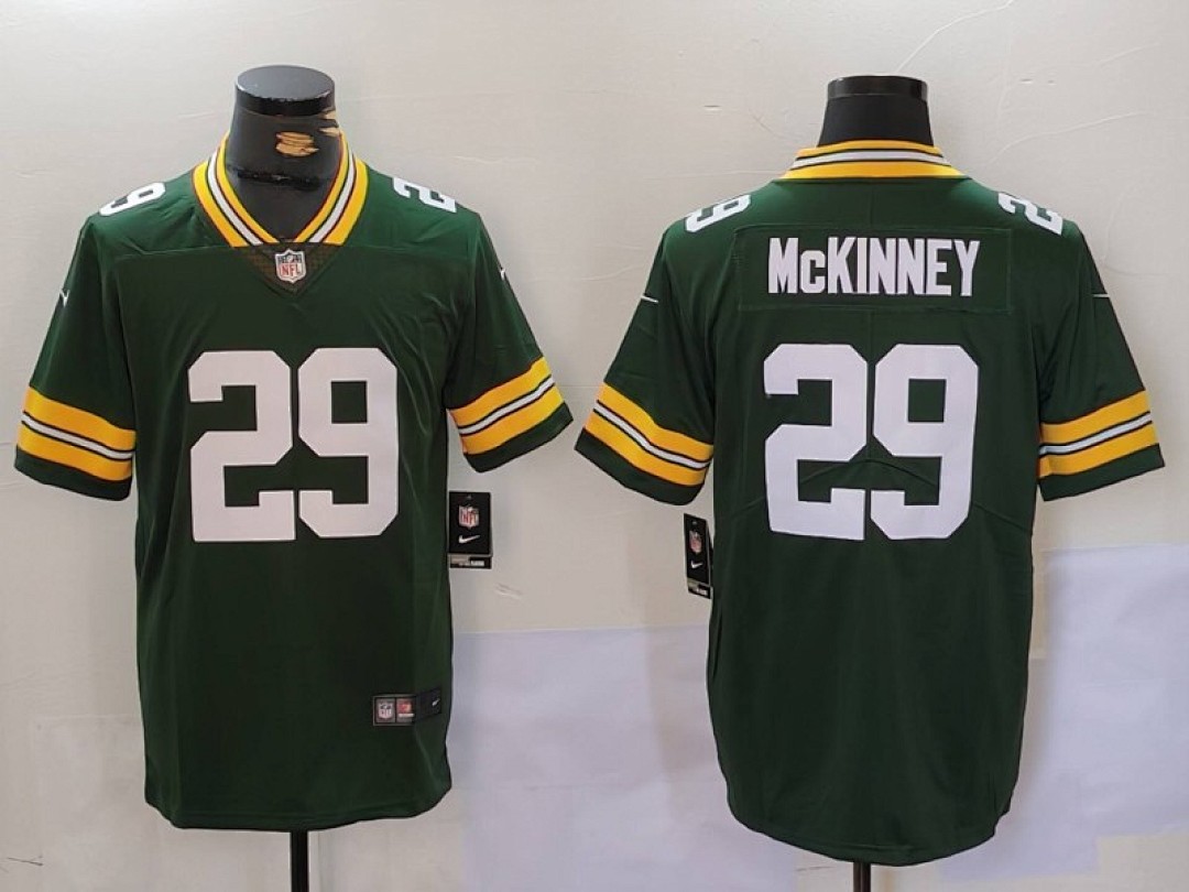 Xavier McKinney #29 Green Bay Packers Green Home Jersey - actual product photo