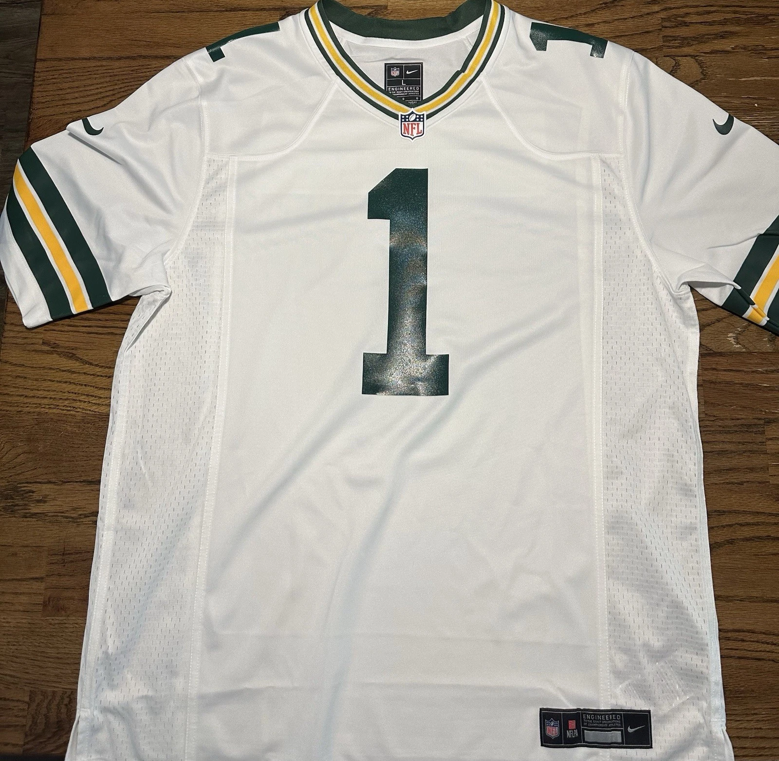 Micah Parsons #1 Green Bay Packers White Away Jersey - actual product photo 1